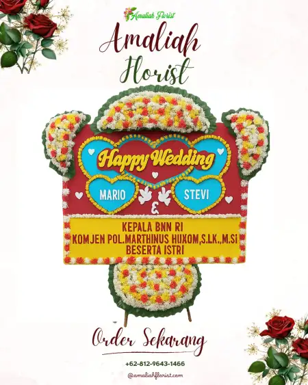 Papan Bunga Pernikahan Wareng